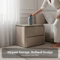 curved Nightstand with Drawer Light Luxury design Bedside Table for Home Office