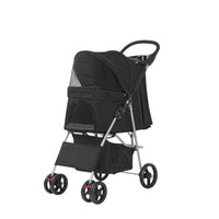 Four-Wheel Pet Stroller Portable Pet Stroller with Four Wheels Safe for Cats