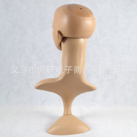 女头模特展示道具 可拆卸活动女头模PVC头模带帽子眼镜假发头模特
