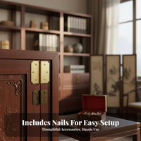 Ornate Detachable Leaf Hinge Antique Style Furniture Hardware Chinese Design