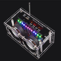 Electronics Assembly Kit Transparent Acrylic Radio Speaker Kit Rectangular for Electronics Hobbyists