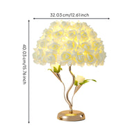Rose Table Lamp Warm Glow Lamp with Rose Shade Decorative Gold-Tone for Vanity, Wedding