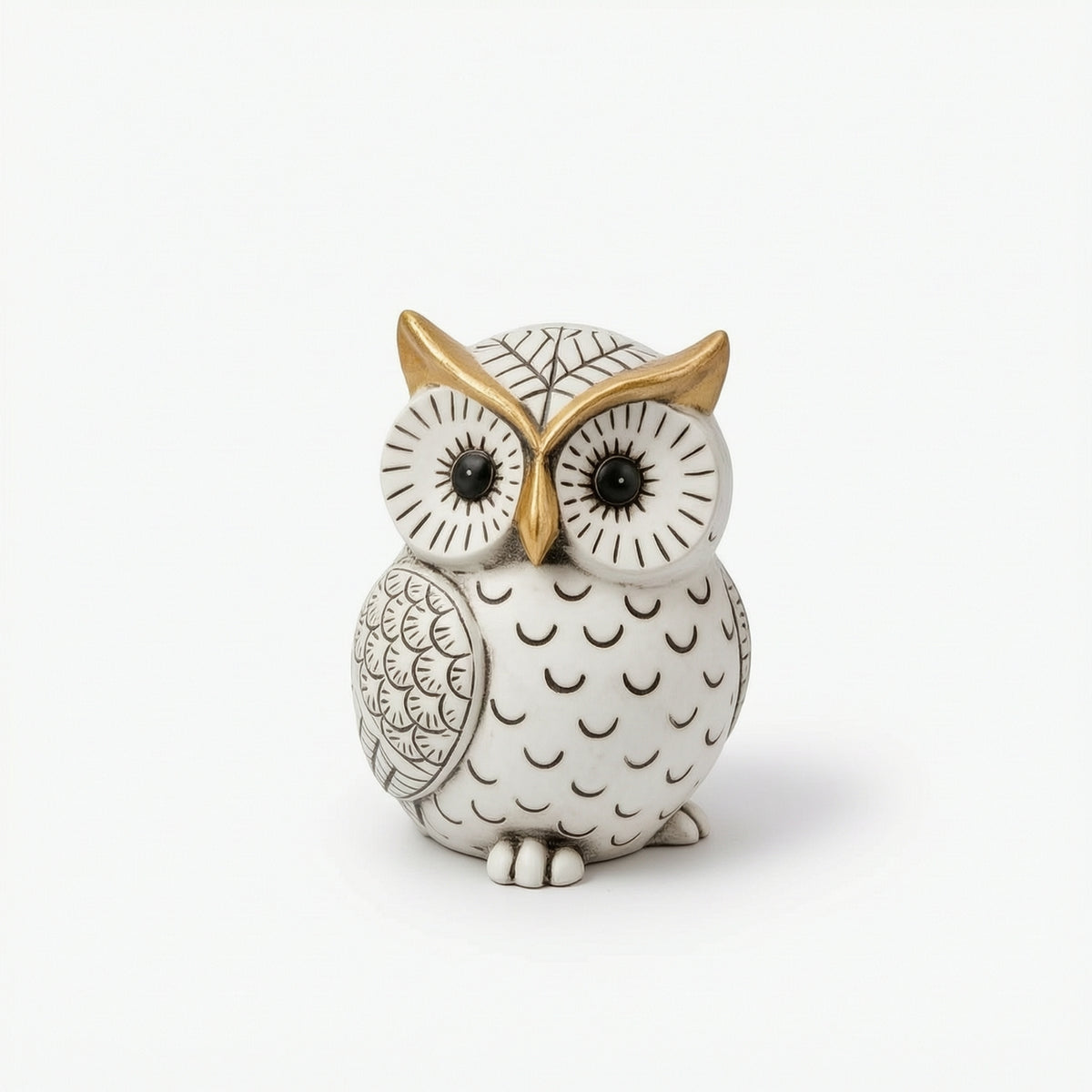 Decorative Owl Figurine Gold-Accented Owl Shelf Decor Eye-Catching for Tabletop