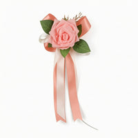 Wedding Car Flower Romantic Flower Decoration with Ribbon Floral for Door Handle