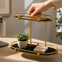 Luxury Multi-layer Bathroom Countertop Organizer Shelf for Cosmetics and Toiletries