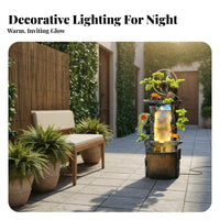 Rockery Water Feature Handcrafted Floor Standing Indoor Fountain with LED Lights Resin Material Suitable for Feng Shui Enthusiasts Business Owners Home Decoration
