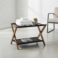 Double Layer Luggage Rack Space-Saving Foldable Suitcase Stand Portable