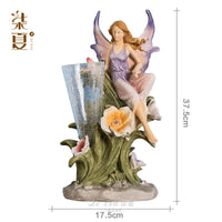 欧式花瓶天使玻璃花瓶创意摆件桌面小饰品树脂工艺品批发一件代发