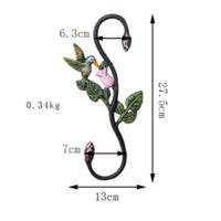 2 Pieces No Hanging Hook Cast Iron Decorative S Hook for Courtyard, Garden