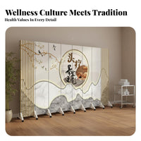1 Piece Foldable Privacy Screen Mobile Partition Double-sided Folding Room Divider with Sturdy Wood Frame and Casters Suitable for Therapists Renters Spa Medical Office