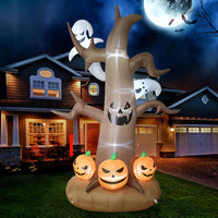 2.1M Halloween Inflatable Pumpkin Ghost Tree with LED Lights (EU Plug)
