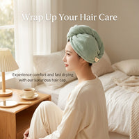 Swimming Pool Hair Towel Wrap for Women with Coral Fleece, Highly Absorbent Turban After Shower, Thickened Quick Dry Head