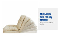 Lazy Sofa Bed, Foldable Woven Mat, Adjustable Backrest, Waterproof Fabric, Living Room, Bay Window
