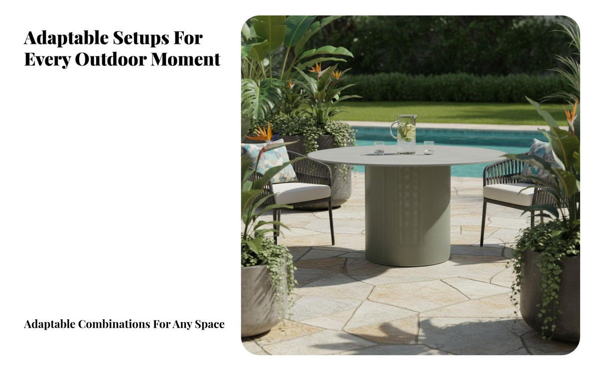 Lounge Sectional and Table Set Waterproof L-Shaped Sectional Couch Sun-Resistant Outdoor Furniture for Villa Owners, Families, Balcony, Terrace, Porch