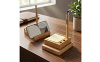 Bamboo Desktop Organizer Vertical Phone Stand Organizer Rectangular