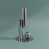Metal Tube Vase Minimalist Design Stainless Steel Vase Stable Base Home Decor for Living Room, Dining Table
