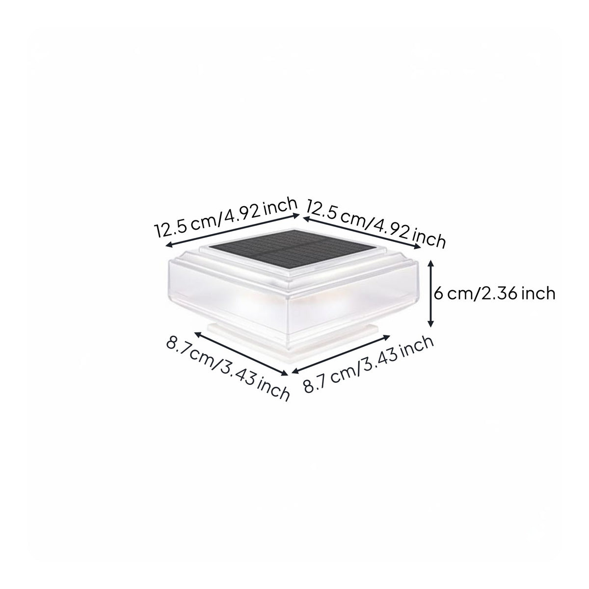 Solar Post Light Waterproof Outdoor Lighting Easy to Install for Garden, Villa