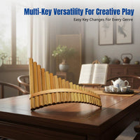 Panpipe, Bamboo, G/F/C Key, Ethnic, Adult, Student, Beginner