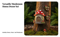 Miniature Tree Door and Panes Resin Material Fairy Door and Panes Set