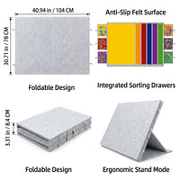 Portable Puzzle Table with Drawers for Adults and Home Use, Foldable Tilting Stand for Indoor Puzzling, Felt Surface with Storage