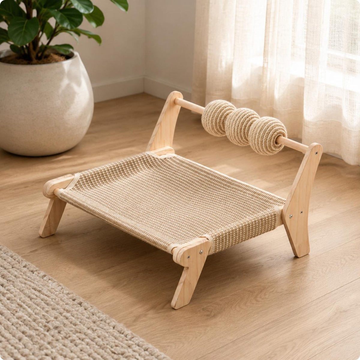 Raised Feline Bed Sturdy Construction Elevated Feline Bed Easy to Install