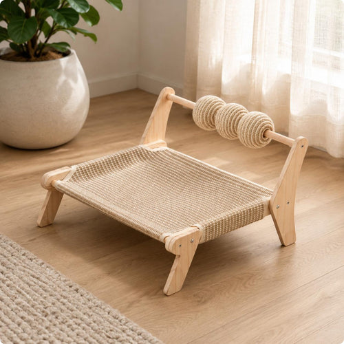 Raised Feline Bed Sturdy Construction Elevated Feline Bed Easy to Install