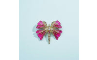 Crystal Butterfly Pin 14K Gold Jeweled Brooch Designer Style Resin Wing Brooch for Women, Parties, Weddings, Formal Events