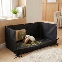 Hay Feeder with Raised Walls Leak Resistant Hay Feeder Mat Heavy Duty Holder for Bunnies, Guinea Pigs, Pet Enclosure
