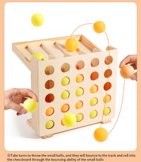 Bouncing Ball Battle Tabletop Game for Hand-Eye Coordination Training, Wooden Educational Toy for Kids and Seniors