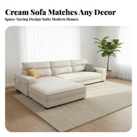 Cat-Scratch Resistant L-Shaped Sectional Sofa Wide Seating Minimalist Sectional Couch with Chaise Solid Wood Frame Modern Chaise Lounge Couch High-Density Foam for Pet Owners, Apartment Dwellers, Homeowners, Small Areas, Home, Studio, Office