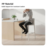 Nordic Design Molded Seat Counter Stool With Backrest Bar Chair Modern aesthetic Seating Furniture Minimalist Aesthetic for Homeowners, Interior Designers, partners, Kitchen Island, Cafe, Restaurant, Dining Room