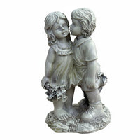 Boy and Girl Sculpture Artistic Design Childhood Sweethearts Sculpture for Patio