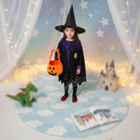 Girl's Witch Costume Role-Playing Witch Costume Set Halloween Outfit for Kids