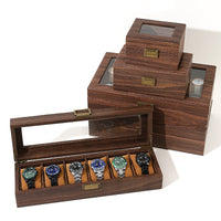 Vintage Wood Grain PU Leather Watch Box Jewelry Gift Packaging