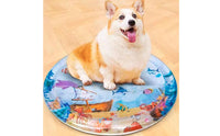 Inflatable Pet Cooling Mat Ocean-Themed Water-Filled Sensory Bed Thickened