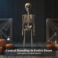Simulated Skeleton Realistic Bones Halloween Skeleton Decor Creamy White Finish for Spooky-House Party