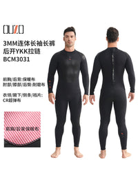 3mm潜水衣男女速干冲浪服 防寒保暖防晒超弹连体冬泳衣OUZO潜水服