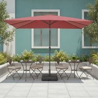 Rectangular Patio Umbrella with Base Tilt-Adjustable Patio Umbrella with Water-Filled Base-Filled for Homeowners, Shop Owners, Balcony, Garden