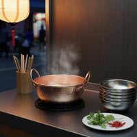 Hammered Copper Soup Pot Thick Cookware Easy to Clean