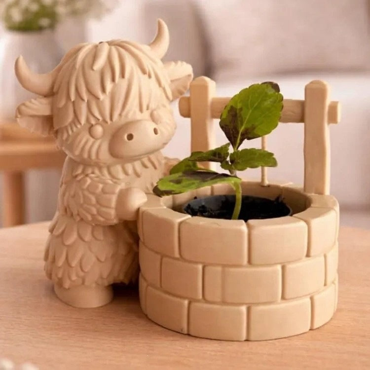 Highland Yak Plant Succulent Flower Pot Decorative Creative Ornament