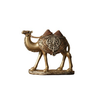 Camel Figurine with Saddle and Chain Ornate Decor Compact for Office, Art Lovers