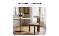 Cane rear Dining Chair sturdy Wood Frame Accent Seating Upholstered Seat Retro Design for Homeowners, Home Office