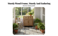2-Door Rattan Cabinet Large Capacity Rattan Door Console Breathable Design Multifunctional for Kitchen