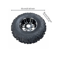 4 Pieces All Terrain ATV Tire Wheel Sturdy Aluminum Rugged-Pavement Rim Tire Wear Resistant ATV Wheel Rim Enhanced Traction for Rugged-Road Vehicle Owners, Beach, Mud