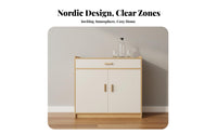 Sideboard Buffet Cabinet Large Storage Capacity Dining Room Buffet Cabinet Multifunctional Modern Credenza with Hutch for Homeowners, Entryway, Office