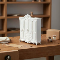 European Design Dollhouse Cabinet 1:12 Scale Miniature Cabinet Exquisite Details Miniature Armoire for Pretend Play, Model Scene