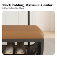 Coat Stand with Shoe Bench 4-in-1 Design Entryway Bench with Hooks Space-Saving