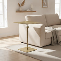 Adjustable Side Table Compact Side Table with Metal Base for Living Room