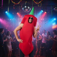 Chili Pepper Costume Green Stem Full Body Chili Suit Oversized for Party