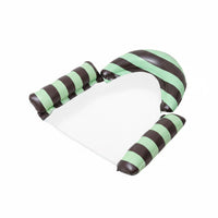 PVC Inflatable Striped Pool Lounger High Buoyancy Mesh Buoy Bed Portable Pool Lounge Easy to Use for Outdoor
